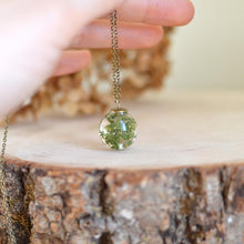 Load image into Gallery viewer, Real Moss Small Sphere Necklace