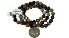 Load image into Gallery viewer, Petrified Wood Bead Bracelet