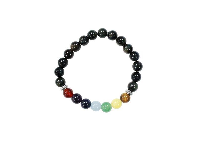 Chakra Tigereye (Blue) Bead Bracelet