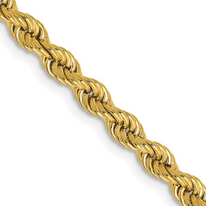 14k Gold18 inch 3.65mm Regular Rope Chain with Lobster clasp