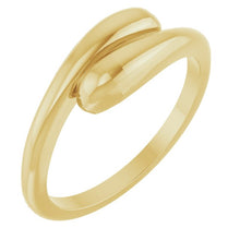 Load image into Gallery viewer, 14K Yellow Gold Domed Bypass Ring