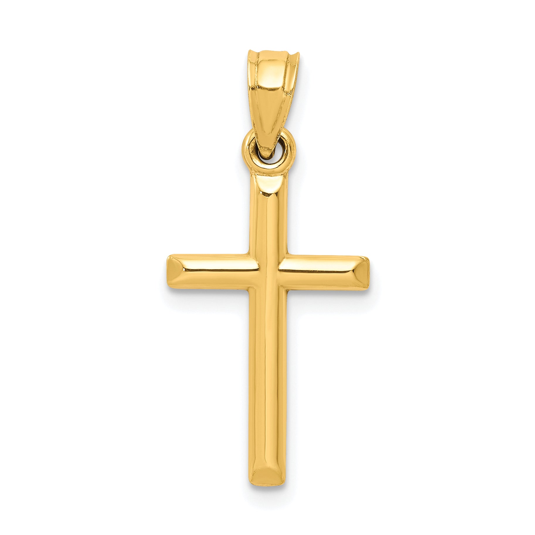10k Polished Solid Cross Pendant