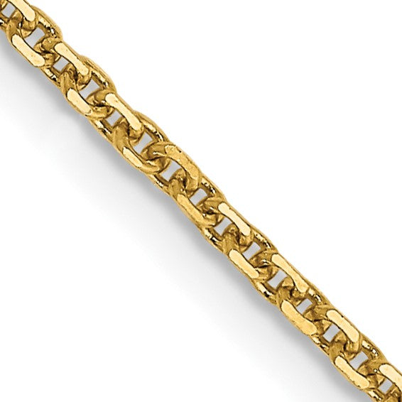 14K 0.80mm Diamond Cut Cable Chain