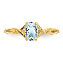 Load image into Gallery viewer, 10k Polished Genuine Aquamarine Birthstone Ring