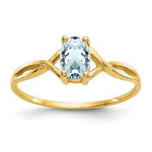 Load image into Gallery viewer, 10k Polished Genuine Aquamarine Birthstone Ring