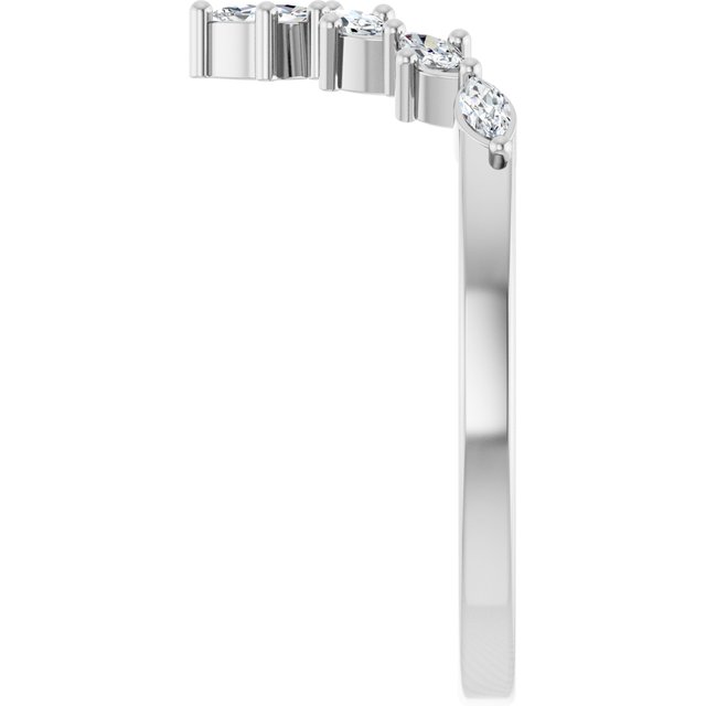 14KW 1/5 CTW Lab Grown Marquise Diamond Contour Band