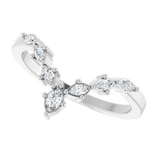 Load image into Gallery viewer, 14KW 1/5 CTW Lab Grown Marquise Diamond Contour Band