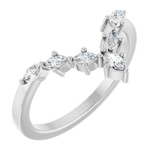Load image into Gallery viewer, 14KW 1/5 CTW Lab Grown Marquise Diamond Contour Band