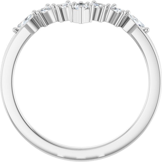 14KW 1/5 CTW Lab Grown Marquise Diamond Contour Band