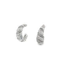Load image into Gallery viewer, Sterling Silver CZ Shrimp Earrings