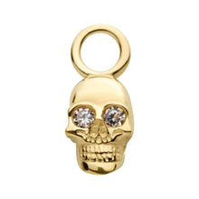 Load image into Gallery viewer, 14k Yellow Mini Gold Skull with CZ Eyes