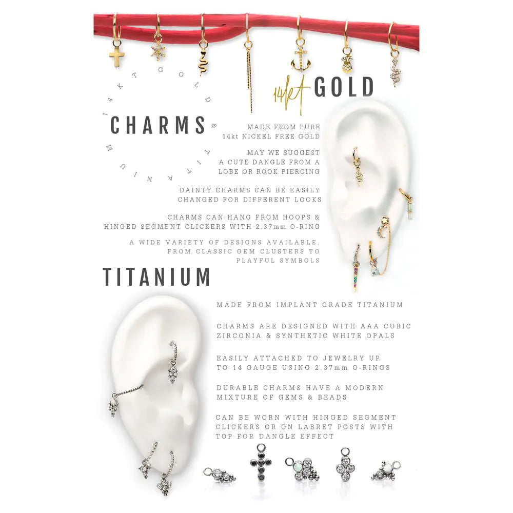 14k Yellow Mini Gold Skull with CZ Eyes
