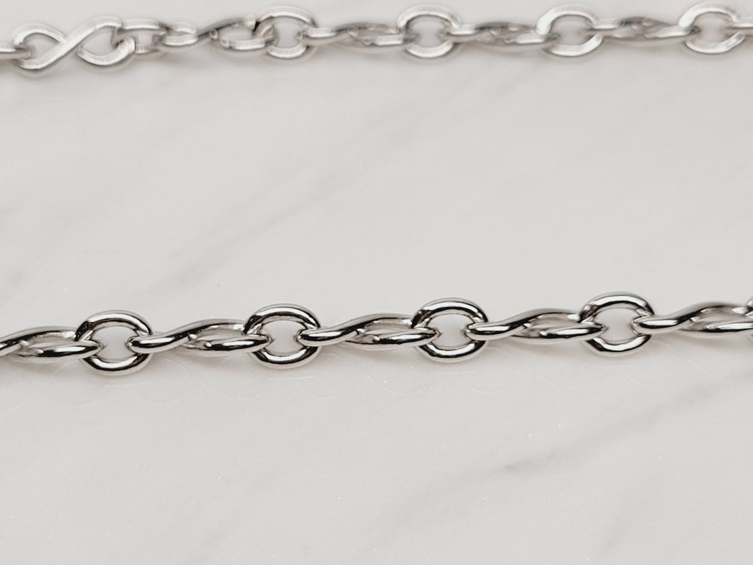 Sterling Silver Infinity Link Chain Anklet