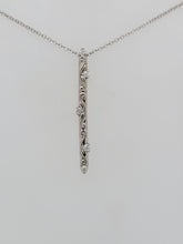 Load image into Gallery viewer, Sterling Silver Swirl Detail Vertical Bar Necklace