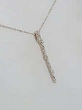 Load image into Gallery viewer, Sterling Silver Swirl Detail Vertical Bar Necklace