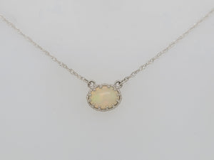 Sterling Silver Ethiopian Opal Crown Necklace