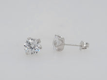 Load image into Gallery viewer, 7mm CZ Sterling Silver Studs