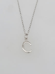 Sterling Silver "C" Charm Necklace