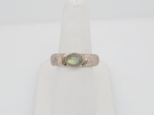 Load image into Gallery viewer, Sterling Silver and 14k Gold Bezel Labradorite Ring