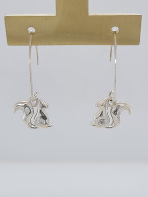 Sterling Silver Squirrel CZ Earrings