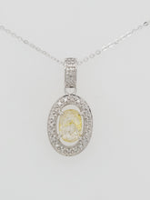 Load image into Gallery viewer, Fancy Yellow Rose Cut Diamond Halo Necklace 2.12ct Center