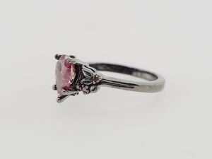 Black Rhodium 14k Red Diamond Engagement Ring