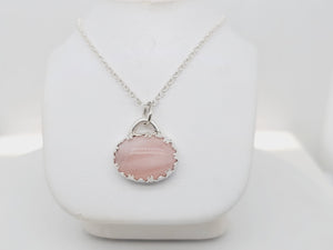 Pink Quartz Sterling Silver Necklace