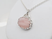 Load image into Gallery viewer, Pink Quartz Sterling Silver Necklace