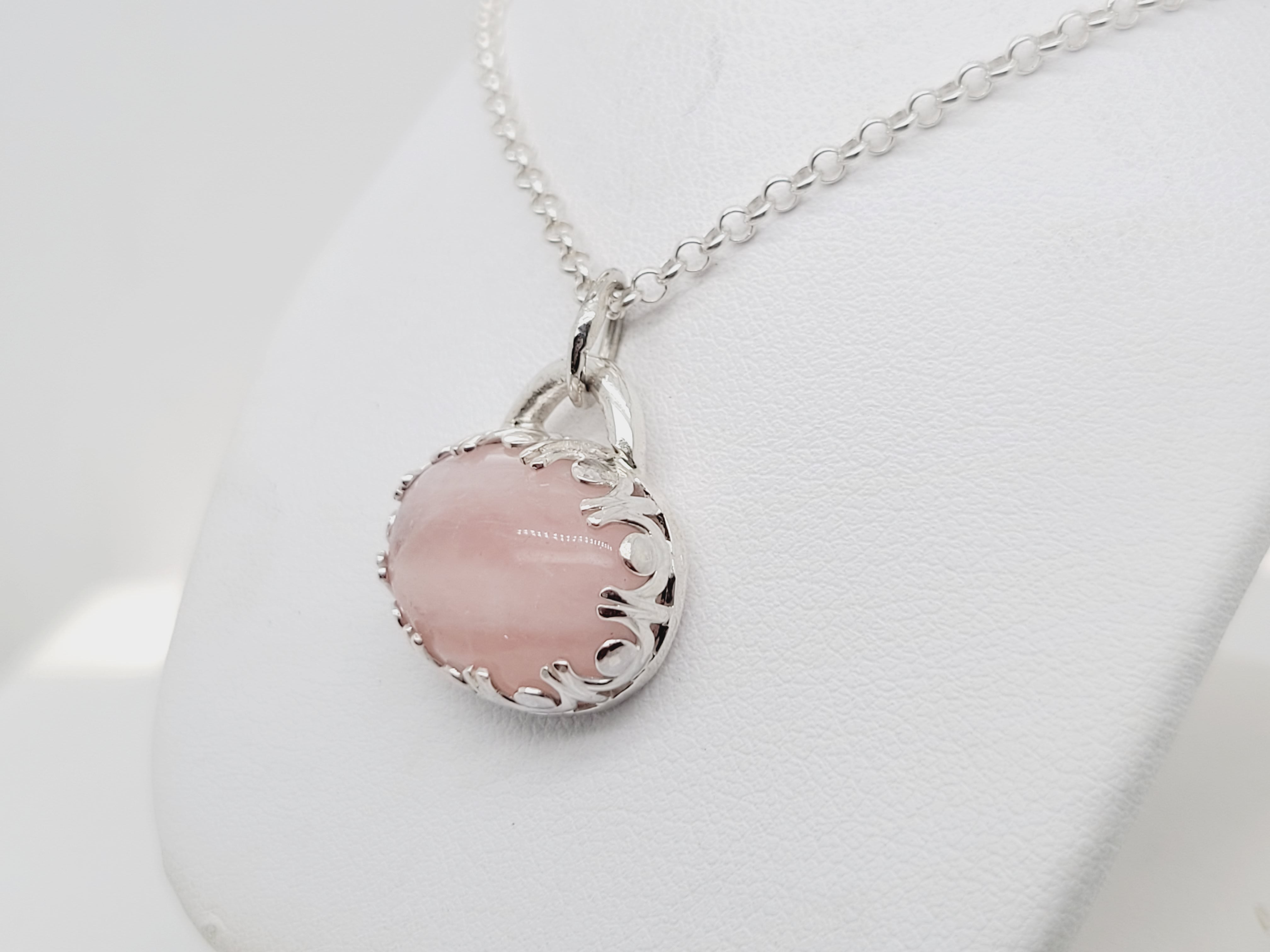 Pink Quartz Sterling Silver Necklace