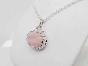 Pink Quartz Sterling Silver Necklace