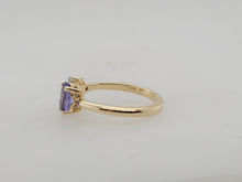 Load image into Gallery viewer, Open Concept Custom Tanzanite and Diamond Ring in 14k Yellow Gold