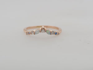 Custom Opal and Lab Grown Diamond Accent Band