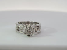 Load image into Gallery viewer, Custom 10K White and Sterling Silver Natural Diamond Memorial Band