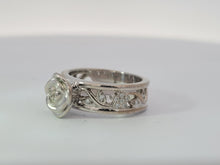Load image into Gallery viewer, Custom 10K White and Sterling Silver Natural Diamond Memorial Band