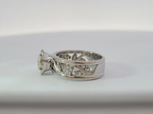 Load image into Gallery viewer, Custom 10K White and Sterling Silver Natural Diamond Memorial Band