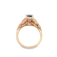 Load image into Gallery viewer, Diamond 14k Rose Gold Petals Ring with Black Diamond Center