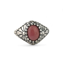 Load image into Gallery viewer, Estate Sterling Silver  and Oval Rhodochrosite Ring