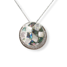 Load image into Gallery viewer, Sterling MOP, Abalone, and CZ Necklace