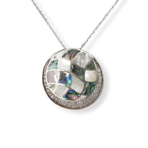 Sterling MOP, Abalone, and CZ Necklace