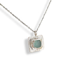 Load image into Gallery viewer, Sterling and Roman Glass Double Square Necklace