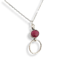 Load image into Gallery viewer, Sterling Faceted Oval Ruby Necklace