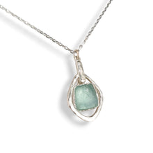 Load image into Gallery viewer, Sterling and Roman Glass Square Necklace