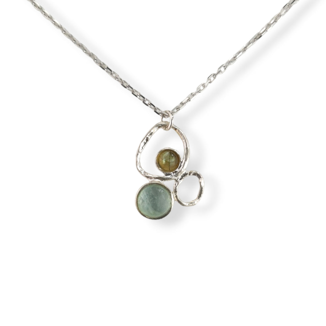 Sterling and Roman Glass with Labradorite Necklace