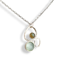 Load image into Gallery viewer, Sterling and Roman Glass with Labradorite Necklace