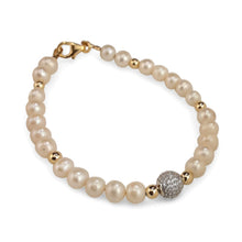 Load image into Gallery viewer, G/F Freshwater Pearl and Swarovski Crystal Bracelet