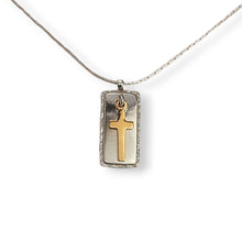 Load image into Gallery viewer, Sterling/GP Cross Tab Necklace