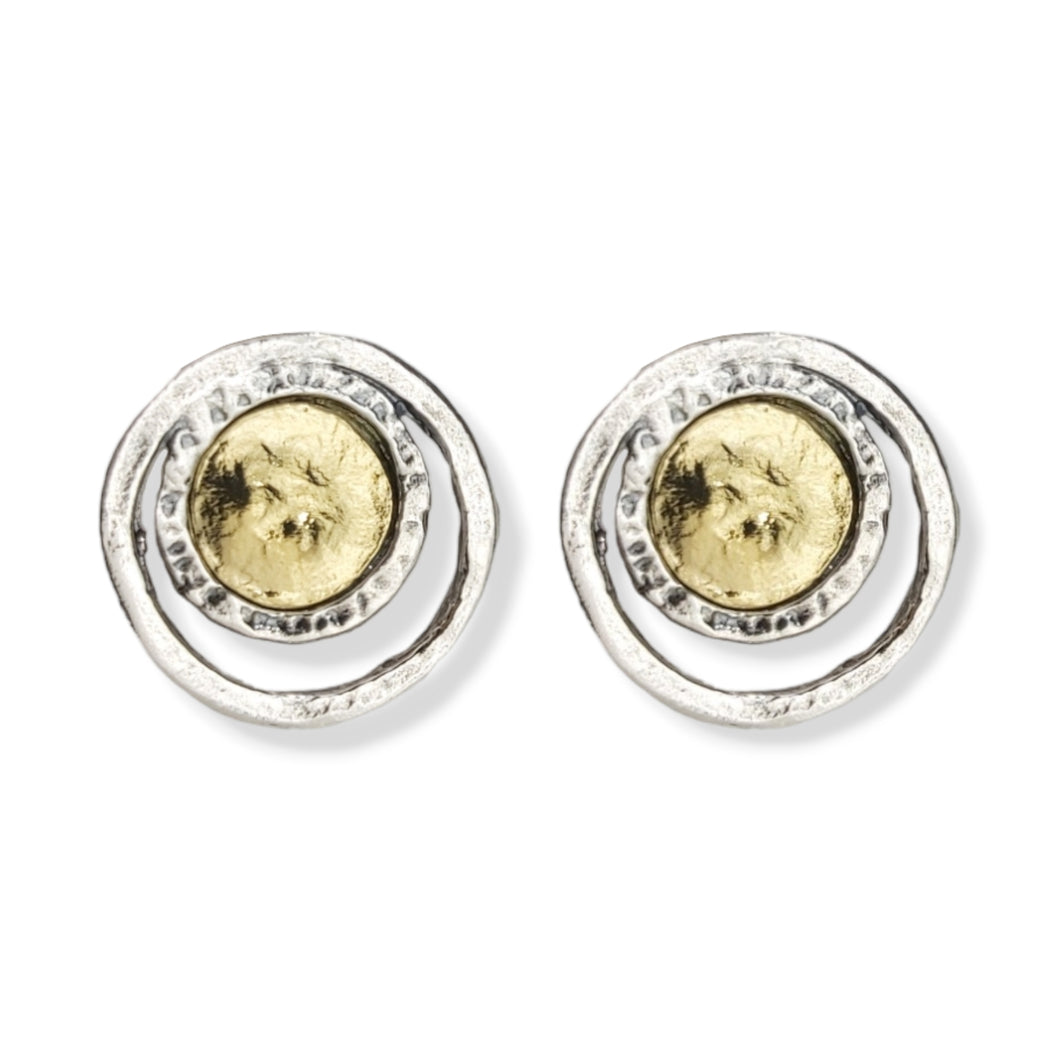 Sterling/GP Double Circle Earrings
