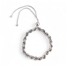 Load image into Gallery viewer, Estate Sterling Rope Chain Bolo Bracelet