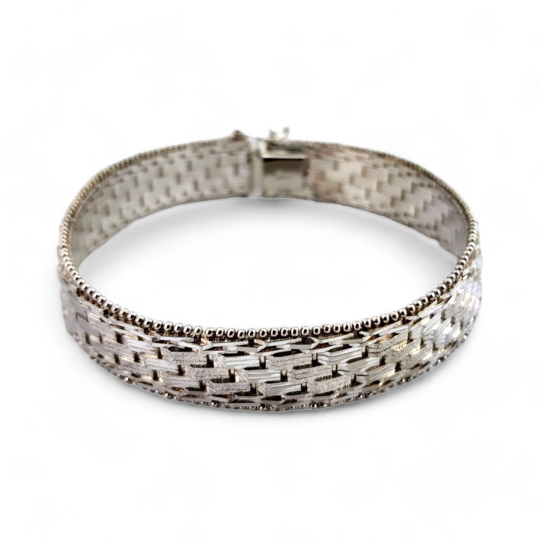 Estate Sterling Pattern Flexible Bracelet