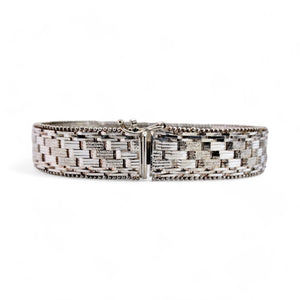 Estate Sterling Pattern Flexible Bracelet